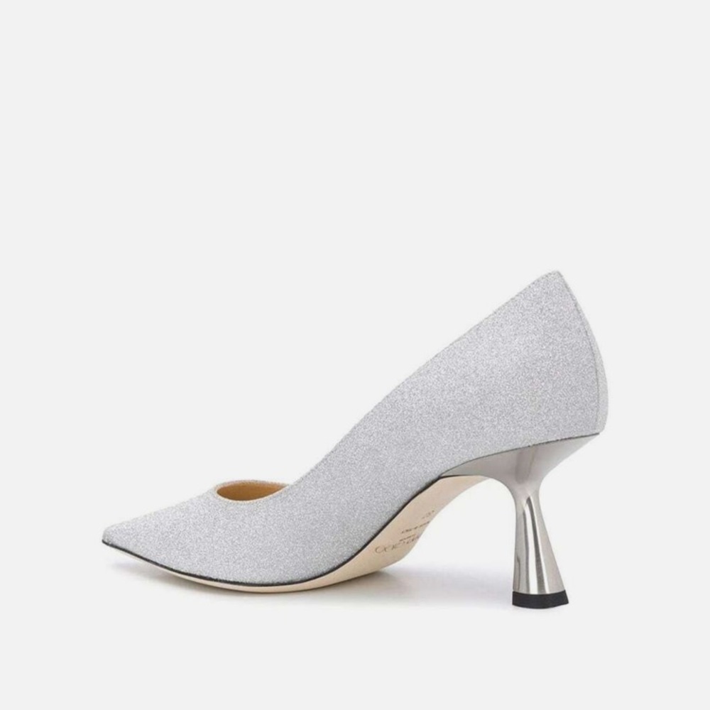 NWT Jimmy Choo Rene 65 - Silver Glitter/Metallic, size 39 - Picture 3 of 8